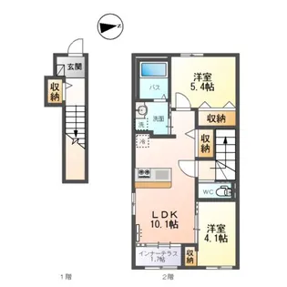宮代新築アパート【2階】の間取り