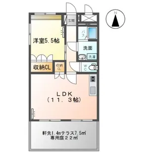 プリオール花【1階】の間取り