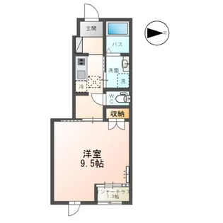 笹谷字石田新築アパート【1階】の間取り