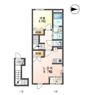 笹谷字石田新築アパート【2階】の間取り