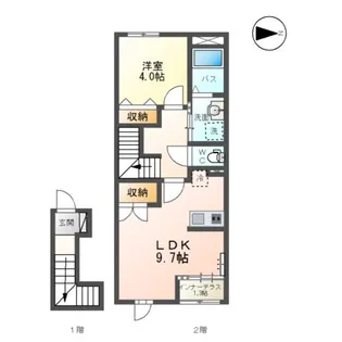 笹谷字石田新築アパート【2階】の間取り