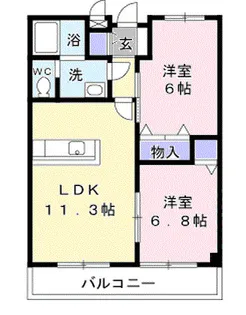 ポワクールF【2階】の間取り