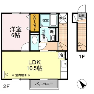1LDKの間取り画像