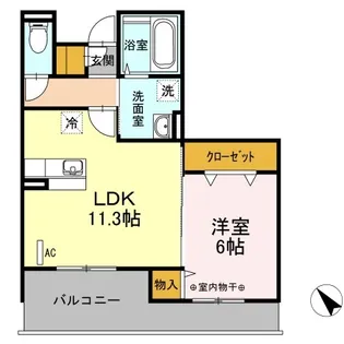 ベルコモンズ森合【3階】の間取り