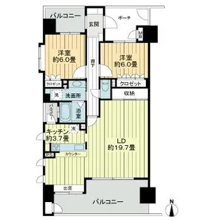 サーパス中町【10階】の間取り