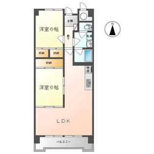 2LDKの間取り画像