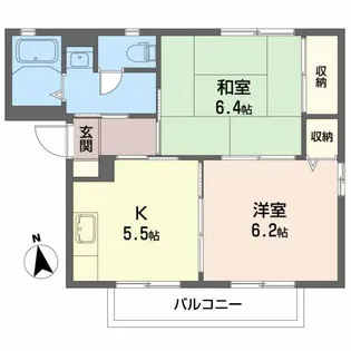 ボヌール笹谷 A【202号室号室】の間取り
