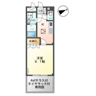 ディアフォンテーヌ A棟【1階】の間取り