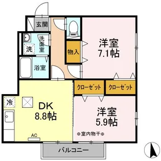 D−Room八木田【1階】の間取り