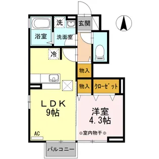 アンジュC【101号室】の間取り