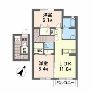 フランドール飯坂【202号室号室】の間取り