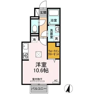 ドミール八幡Ⅲ【101号室】の間取り