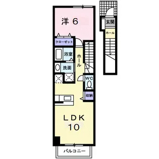 アンソレイユアオキⅡB【2階】の間取り