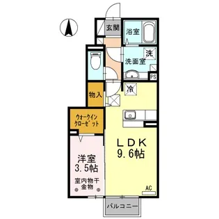 1LDKの間取り画像