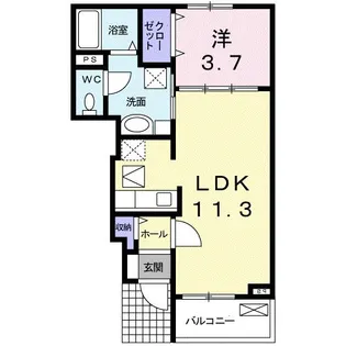 ベルフラット【1階】の間取り
