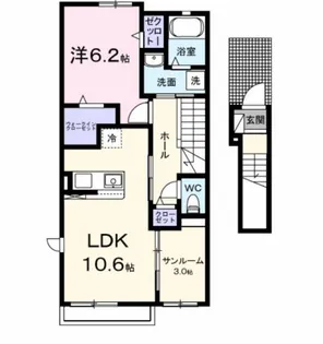ソル・レヴァンテ Ⅰ【2階】の間取り