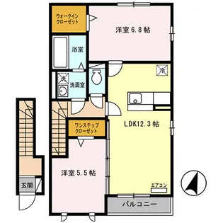 ヴィラSAKURA B【2階】の間取り