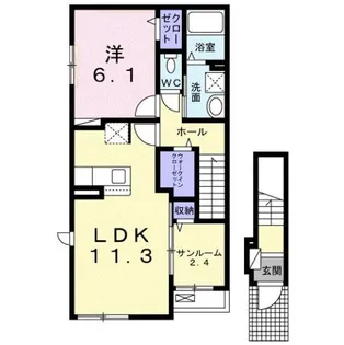 ペシュメゾン【2階】の間取り