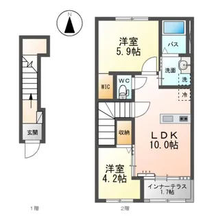 ボヌールメゾン【2階】の間取り