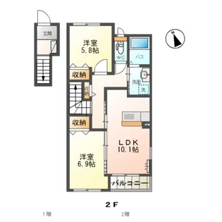 プレジャーズ(Pleasures)【2階】の間取り