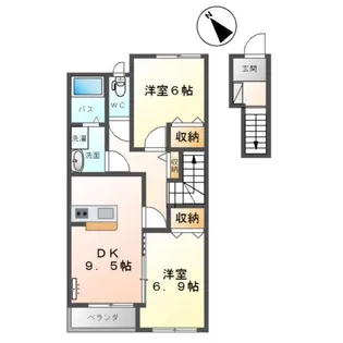 ヴィラ・オアシス【2階】の間取り