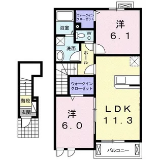 デーア・ピアッツァK−Ⅰ【2階】の間取り
