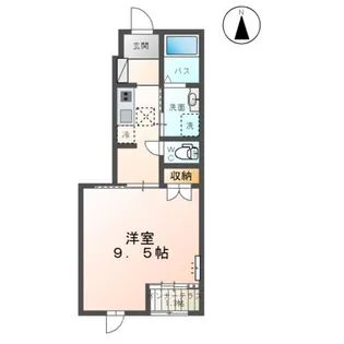 永井川新築アパートB棟【1階】の間取り