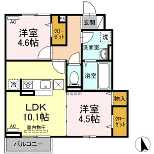 グリーンシード A【1階】の間取り