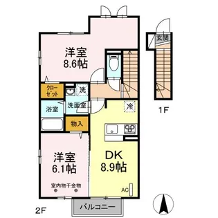 ピークメイル A【2階】の間取り