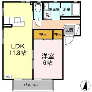 フラッツ矢剣【2階】の間取り