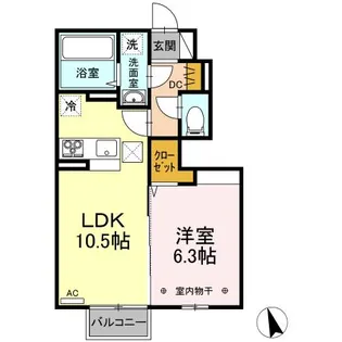 ロイジェントパークス野田町5丁目 E棟【1階】の間取り