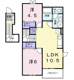 アンソレイエメゾンE【2階】の間取り