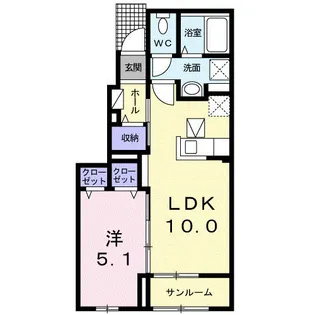 クレストⅡ【1階】の間取り
