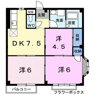 エルディムABE・A【1階】の間取り