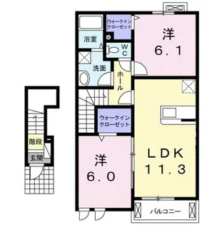 メゾンオーブB【2階】の間取り