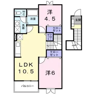 フラワーヒル B【2階】の間取り
