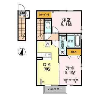 リバーグリーン【2階】の間取り