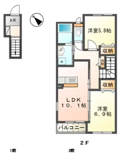 プレジャーズ(Pleasures)【2階】の間取り