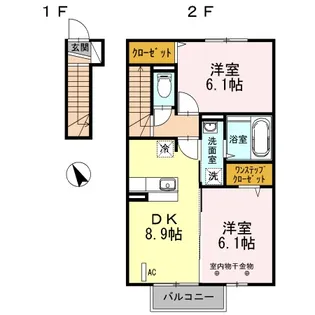 ポム メゾン【2階】の間取り
