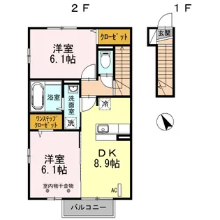ポム メゾン【2階】の間取り
