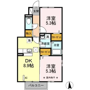 中ノ町タウン A【1階】の間取り