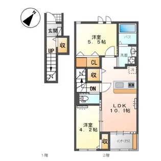 ボヌール ドラコ【2階】の間取り