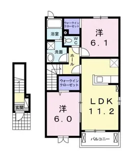 サンリットサワダB【2階】の間取り