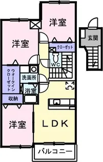 ヒルサイドスクエアⅠ【3階】の間取り