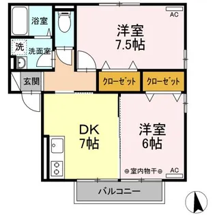 セジュール御山 D【2階】の間取り
