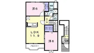 サンライズ幸【2階】の間取り