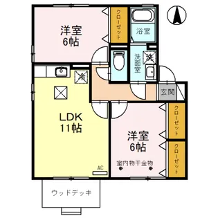 スウィートアップルB【1階】の間取り