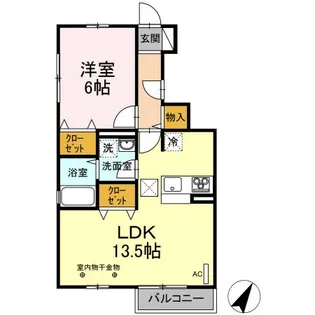 リバークレスト Ⅱ【1階】の間取り