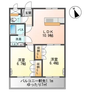 クオリティー・ハイムS【2階】の間取り
