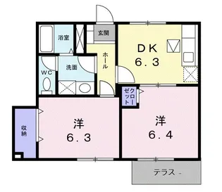 ファニト宮下【1階】の間取り
